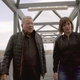 William Shatner touring the launch tower with Blue Origin’s Sarah Knights at Launch Site One in west Texas.